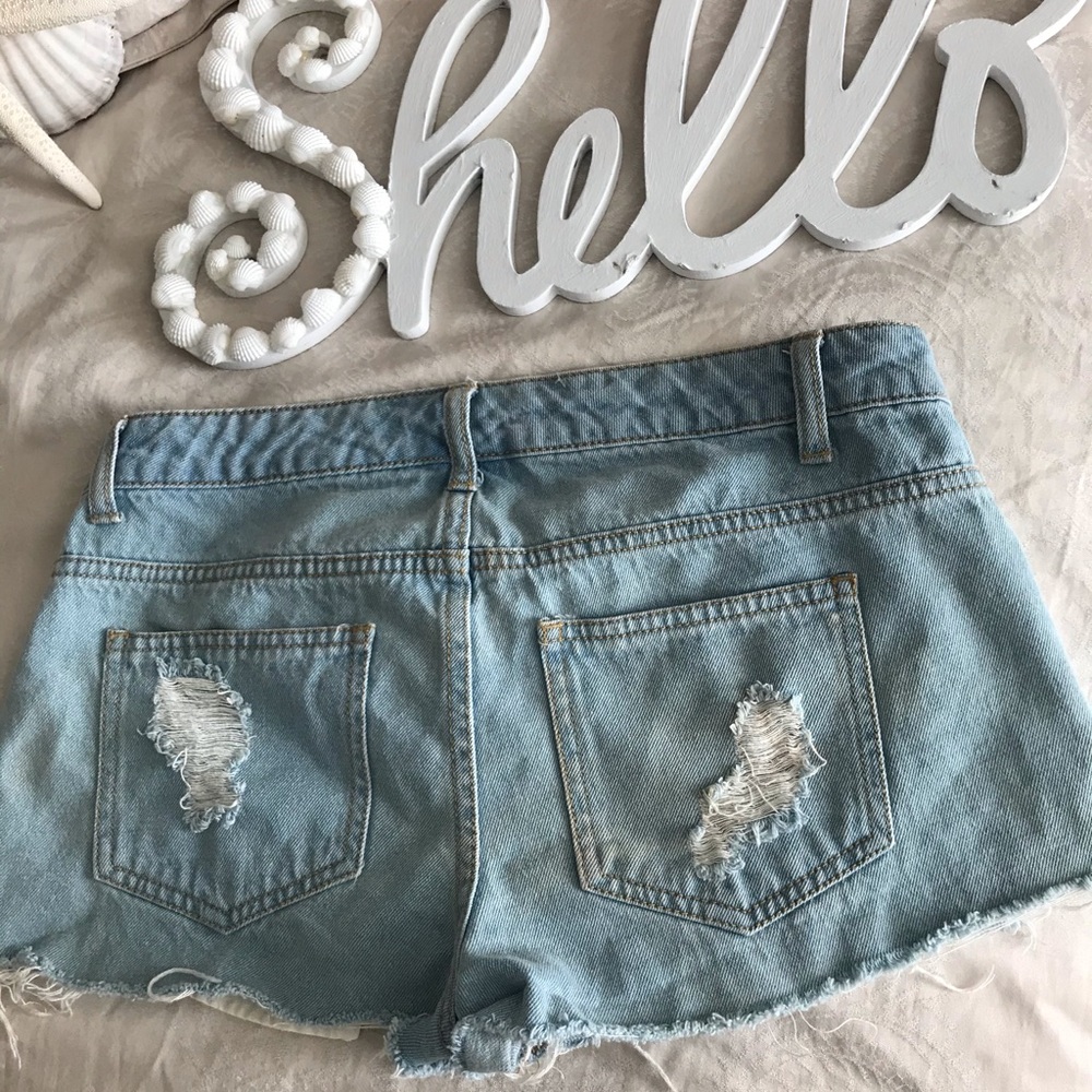 Mossimo Low Rise Ripped Jean Shorts - Picture 2 of 4